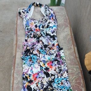 Multicolor Halter Dress